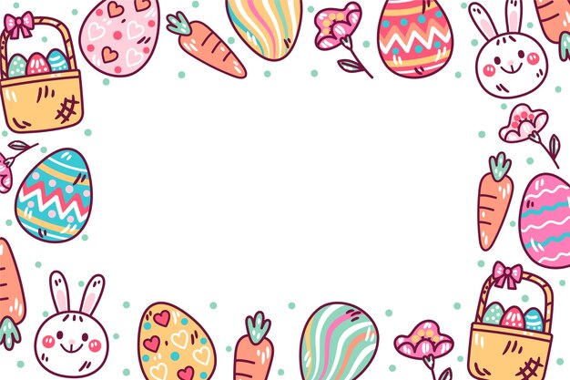 Hand drawn background for easter celebration