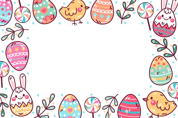 Free vector hand drawn background for easter celebration