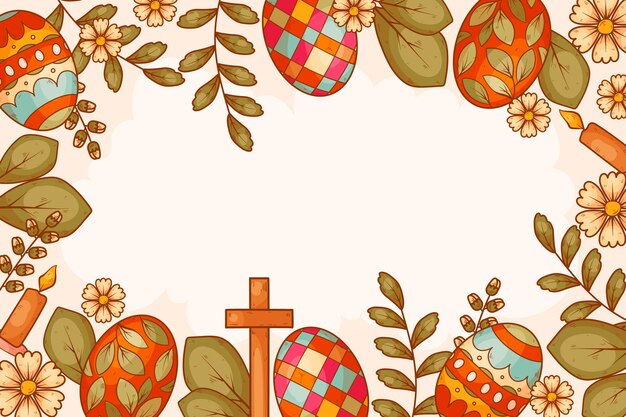 Hand drawn background for easter holiday