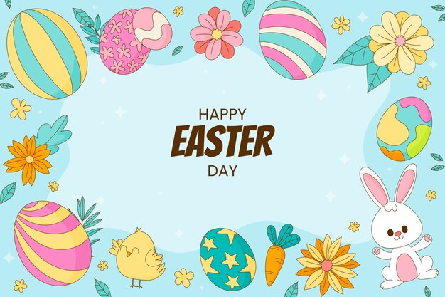 Hand drawn background for easter holiday