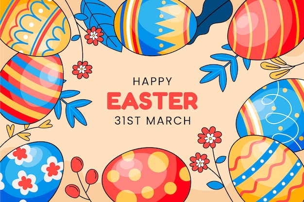 Hand drawn background for easter holiday