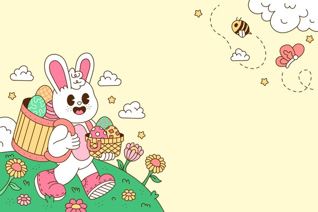 Hand drawn background for easter holiday