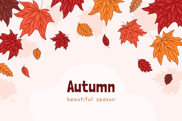 Free vector hand drawn background for fall season