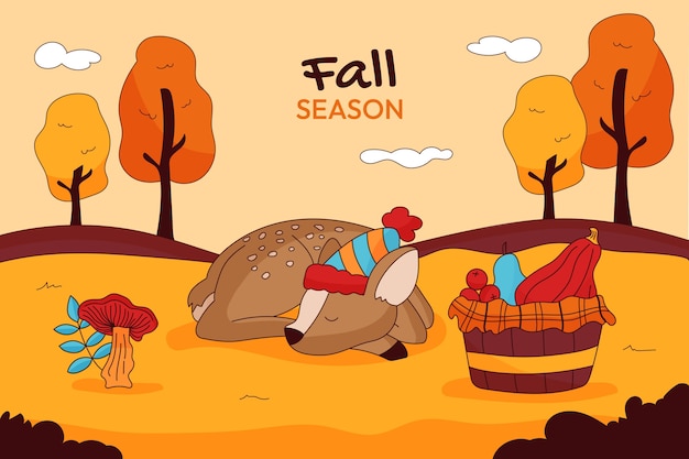 Hand drawn background for fall season