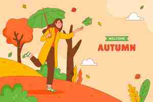 Free vector hand drawn background for fall season