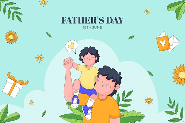 Free vector hand drawn background for fathers day celebration