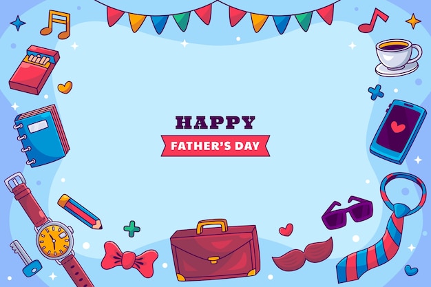 Free vector hand drawn background for fathers day celebration