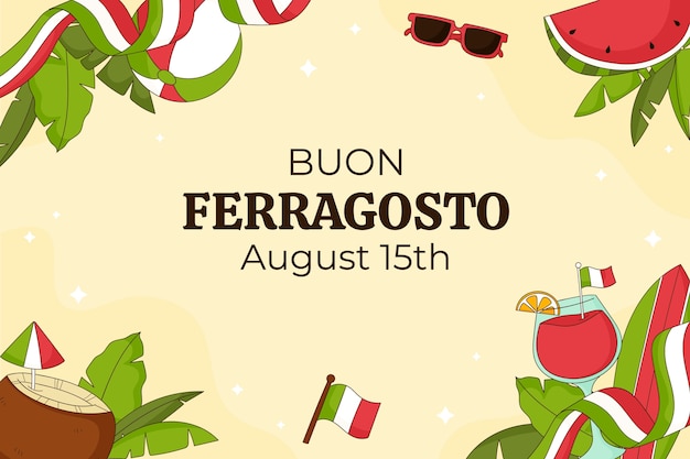 Hand drawn background for ferragosto celebration