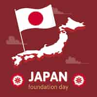 Free vector hand drawn background foundation day (japan)