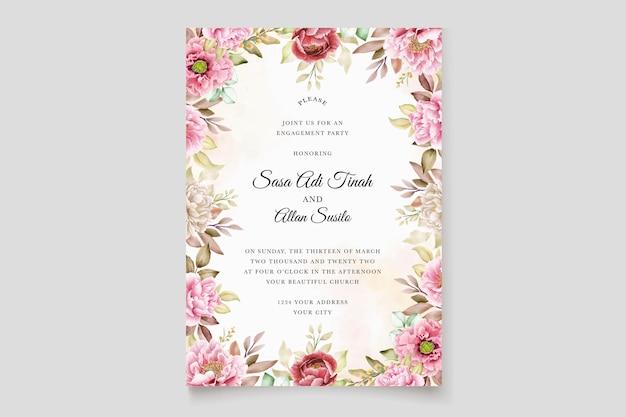 hand drawn background and frame floral design