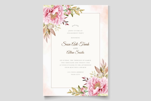 Hand drawn background and frame floral design