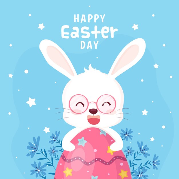 Hand drawn background happy easter day