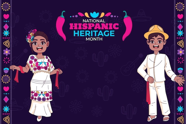 Hand Drawn Background Hispanic Heritage Month