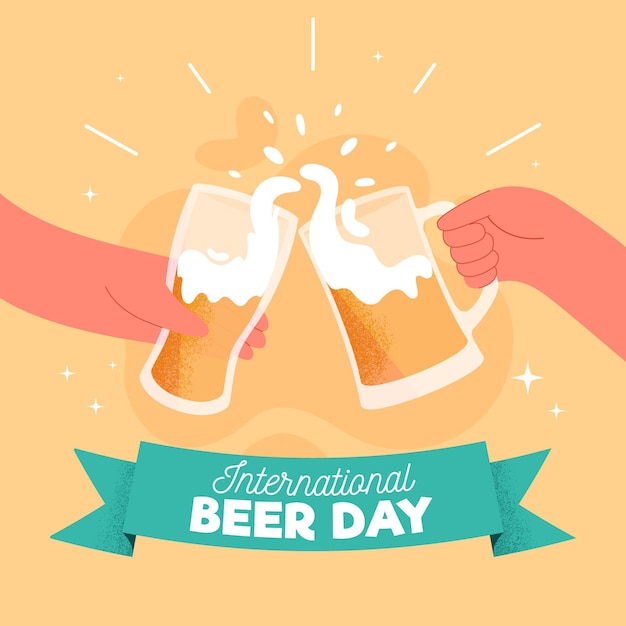 Free vector hand drawn background international beer day