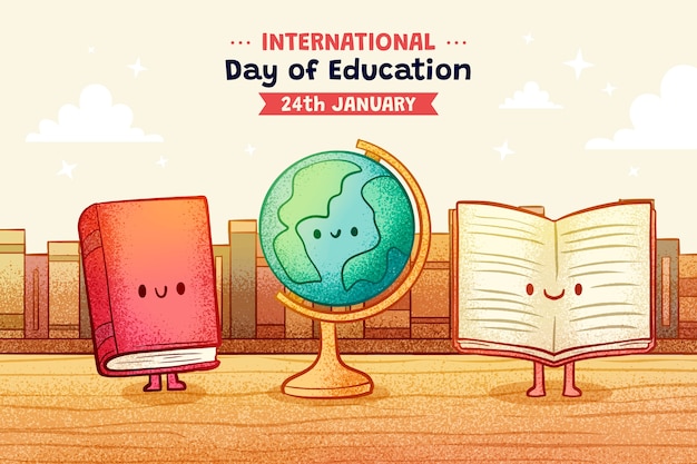 Free vector hand drawn background for international day of education