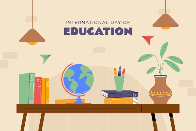 Free vector hand drawn background for international day of education