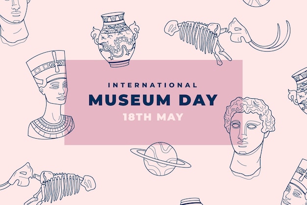 Free vector hand drawn background for international museum day