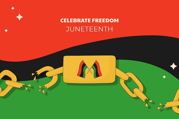 Free vector hand drawn background for juneteenth celebration