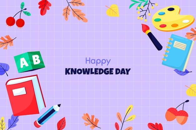 Free vector hand drawn background for knowledge day celebration