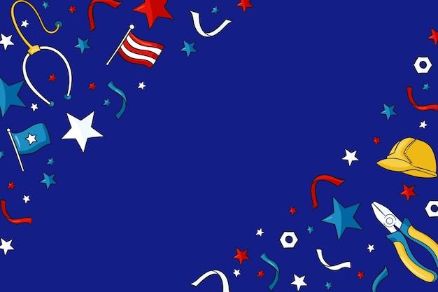 Hand drawn background for labor day celebration