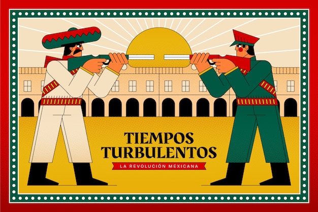 Hand drawn background for mexican revolution