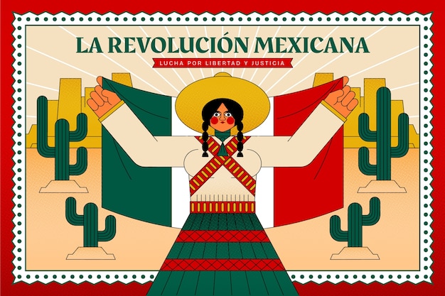 Free Vector hand drawn background for mexican revolution