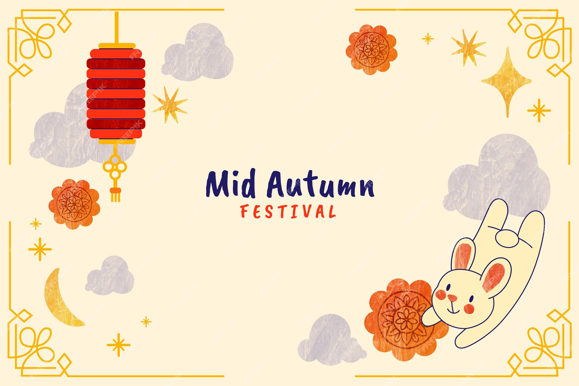 Free Vector  Hand drawn mid-autumn festival background