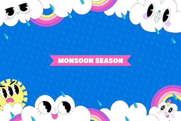 Free vector hand drawn background for monsoon season sale