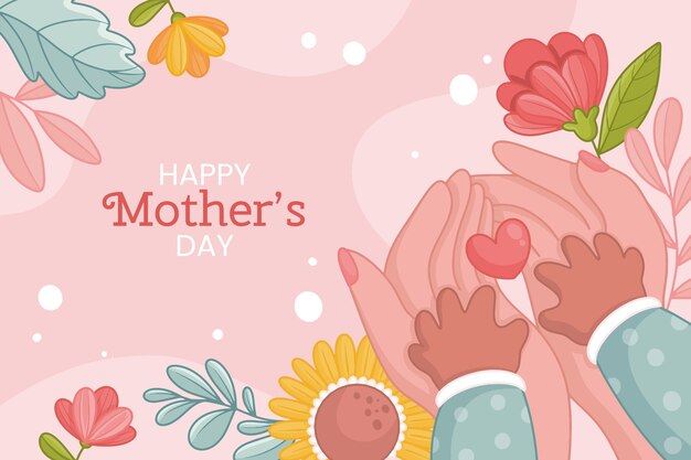 Free vector hand drawn background for mother's day celebration