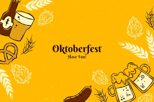 Free vector hand drawn background for oktoberfest festival