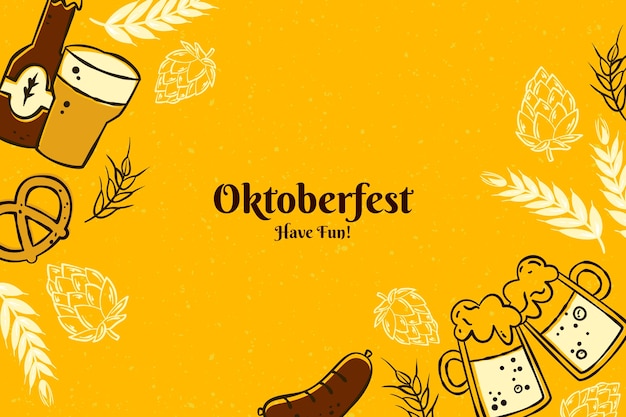 Sfondo disegnato a mano per il festival dell'oktoberfest