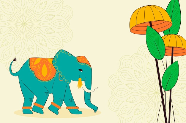 Free vector hand drawn background for onam festival celebration