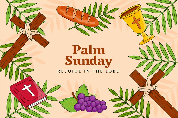 मुफ़्त वेक्टर hand drawn background for palm sunday
