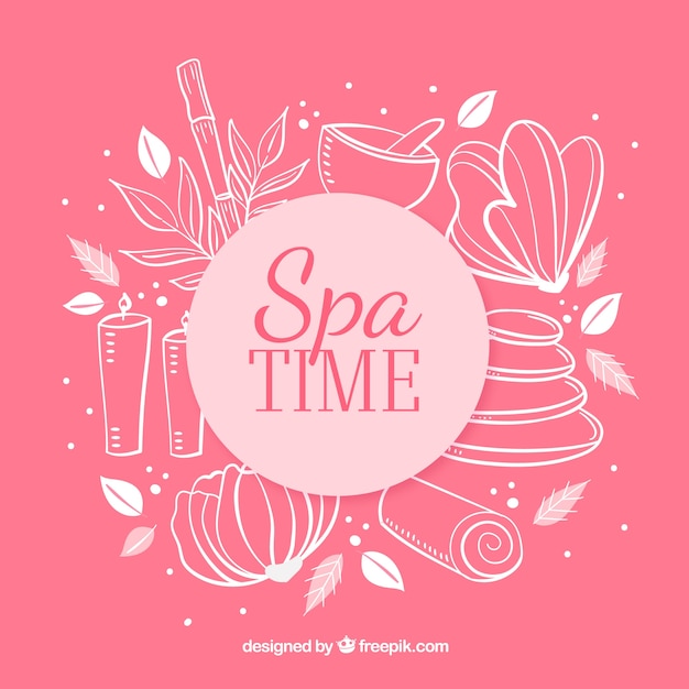 Free vector hand drawn background for the spa