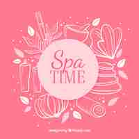 Free vector hand drawn background for the spa