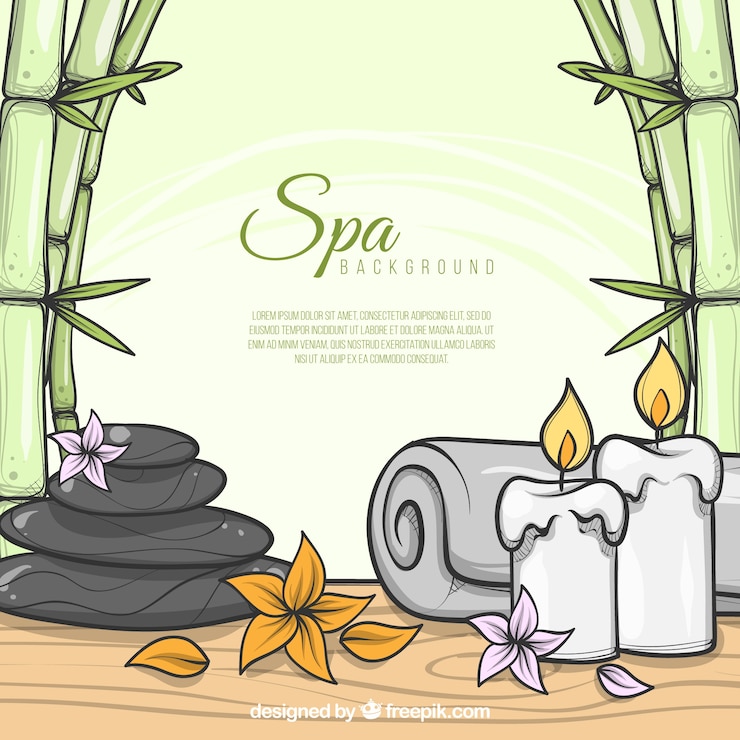 Free Vector hand drawn background for the spa