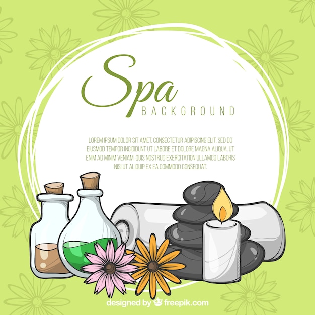 Hand drawn background for the spa