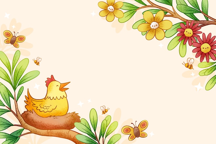 Free Vector hand drawn background for spring season celebration