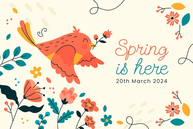 Free vector hand drawn background for springtime season