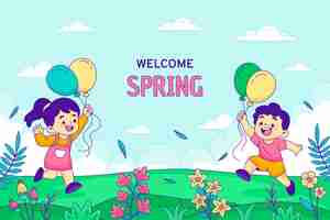 Free vector hand drawn background for springtime season