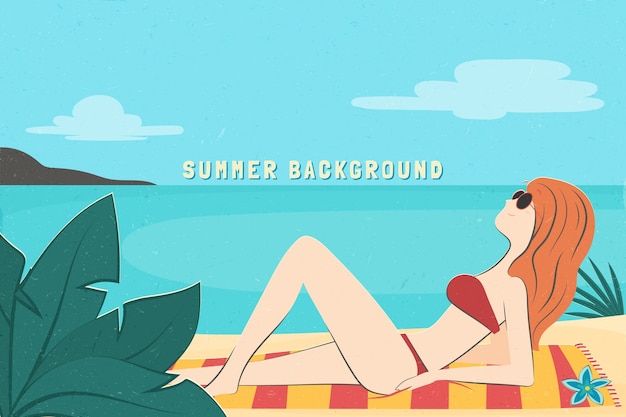 Hand drawn background for summer season