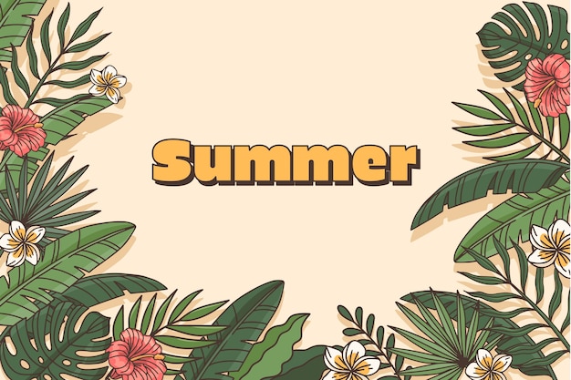 Free vector hand drawn background for summer season