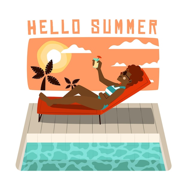 Free vector hand drawn background summer