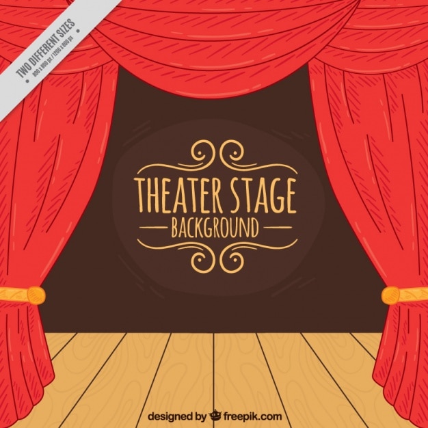 Free vector hand-drawn background of theater stage