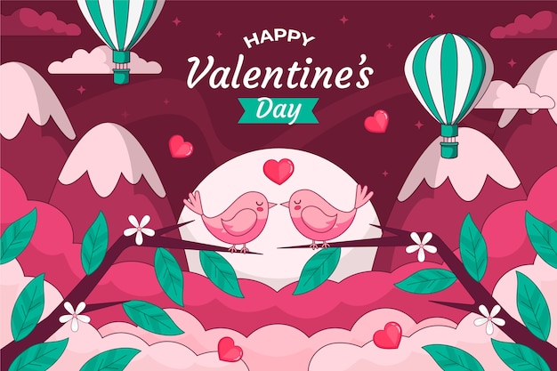 Free vector hand drawn background for valentines day celebration