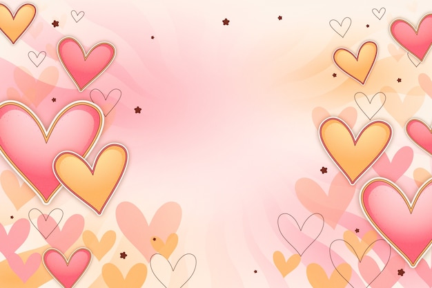 Free vector hand drawn background for valentines day celebration