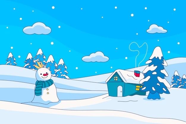 Free Vector hand drawn background for winter season celebration