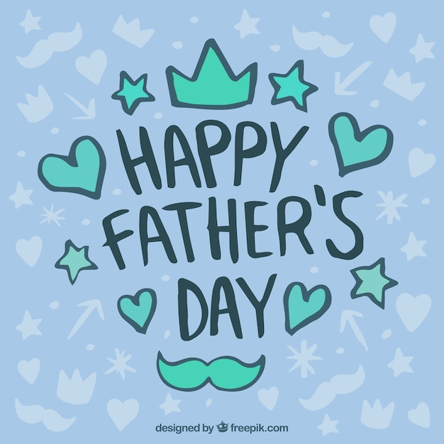 Hand-drawn background with decorative items for father's day