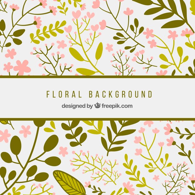 Hand drawn background with lovely flowers