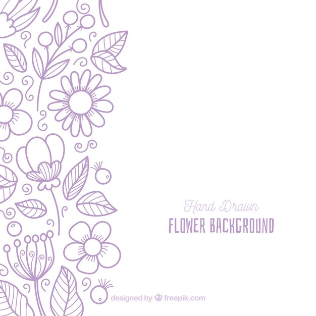 Hand drawn background with lovely flowers